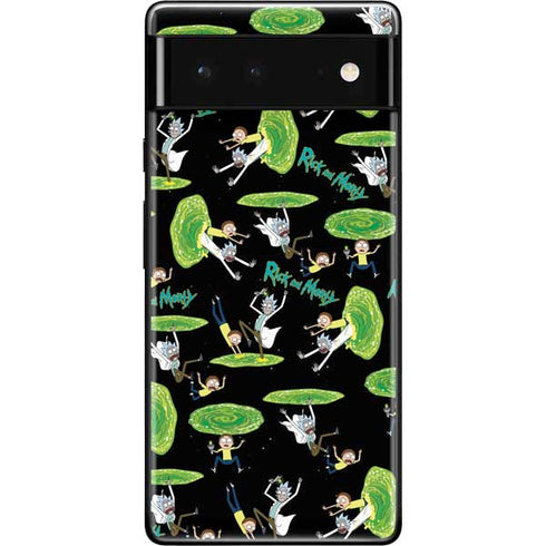 Adult Swim Rick and Morty Portal Pattern Google Pixel 6 Skin